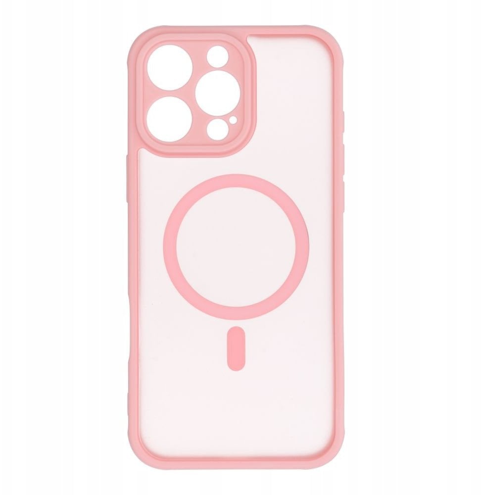 Futerał FULL MATTE MAG COVER kompatybilny z MagSafe do IPHONE 16 Pro Max jasny różowy