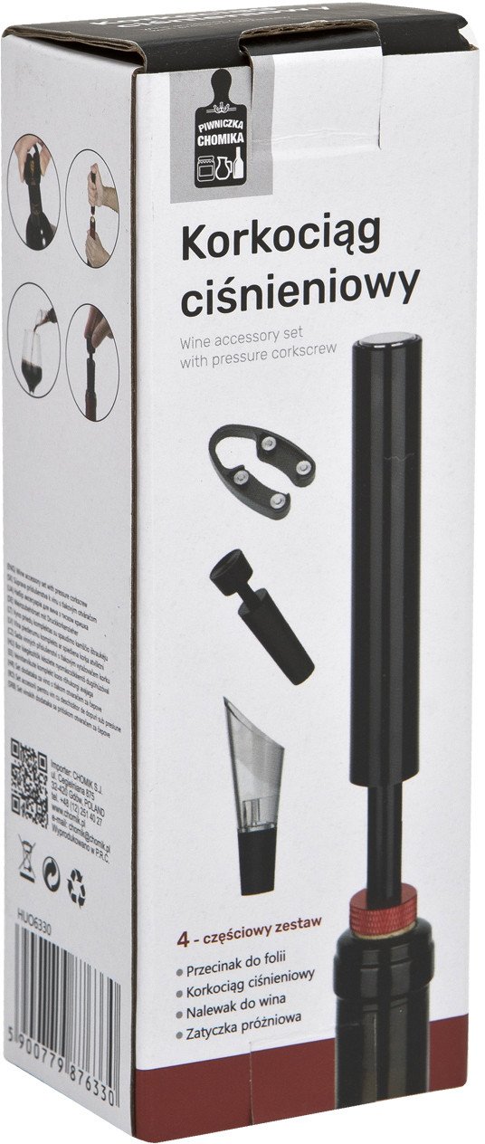 Korkociąg ciśnieniowy 4 el. Chomik