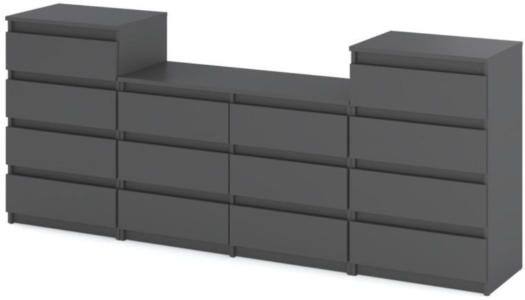 Komoda Meblościanka Szafka Rtv Salon Sypialnia 220cm Loft Szuflady Szara