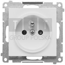 TGZ1CZ.01/114 Simon 55 Gniazdo wtyczkowe pojedyncze z uziemieniem i przesłonami (moduł) 16 A 250 V, szybkozłącza Jasnoszary mat TGZ1CZ.01/114