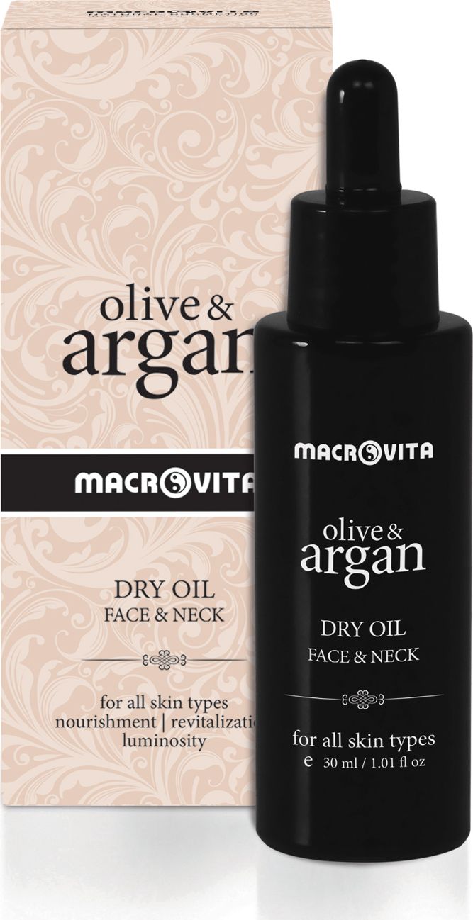 Macrovita OLIVE & ARGAN suchy olejek arganowy do twarzy i szyi 30ml