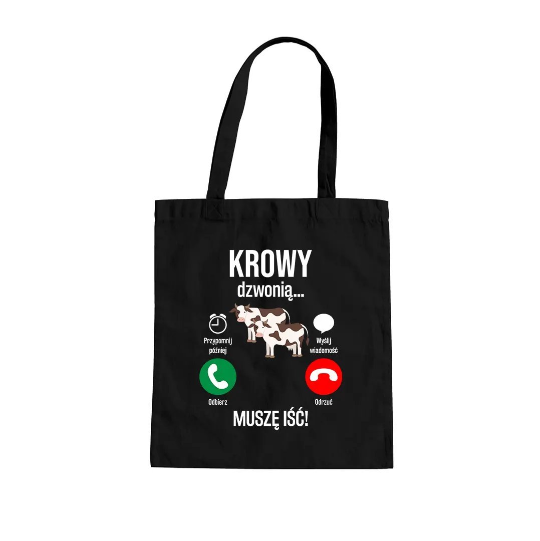 Krowy dzwonią, muszę iść - torba na prezent