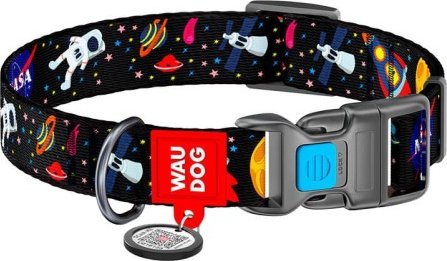 Collar Obroża nylonowa z kodem QR dla psa Waudog "NASA", rozmiar XL