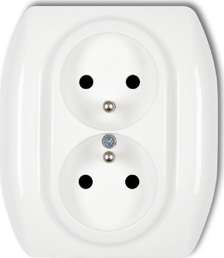 Karlik TREND Gniazdo podwójne z/u biały GP-2z