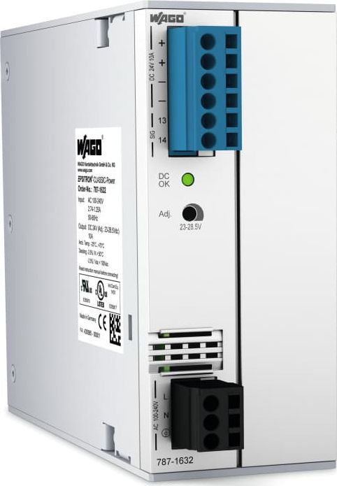 Wago Zasilacz impulsowany po stronie pierwotnej 24VDC 10A SMPS 787-1632