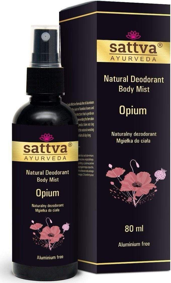 Sattva Sattva Natural Deodorant Body Mist naturalny dezodorant w formie mgiełki do ciała Opium 80ml