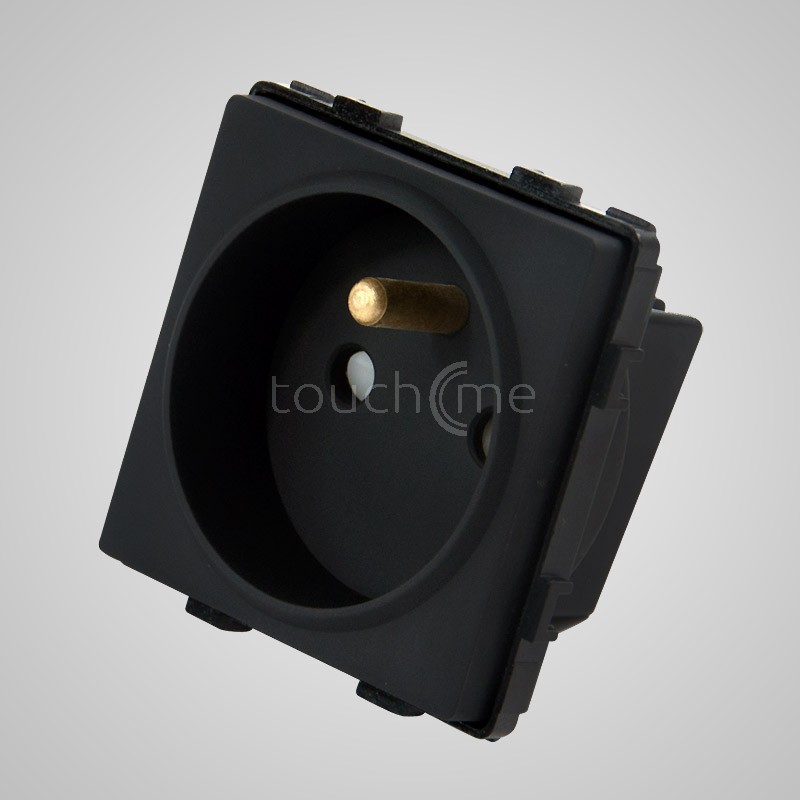 Touchme Gniazdo z/u modułowe, czarne (TM625B)