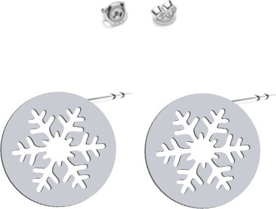 MEJK Jewellery Kolczyki Srebrne Śnieżynki sztyfty