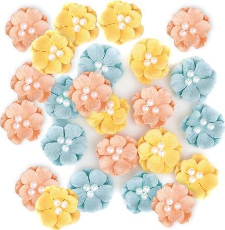 KWIATY PAPIEROWE, 24 SZT. PASTEL