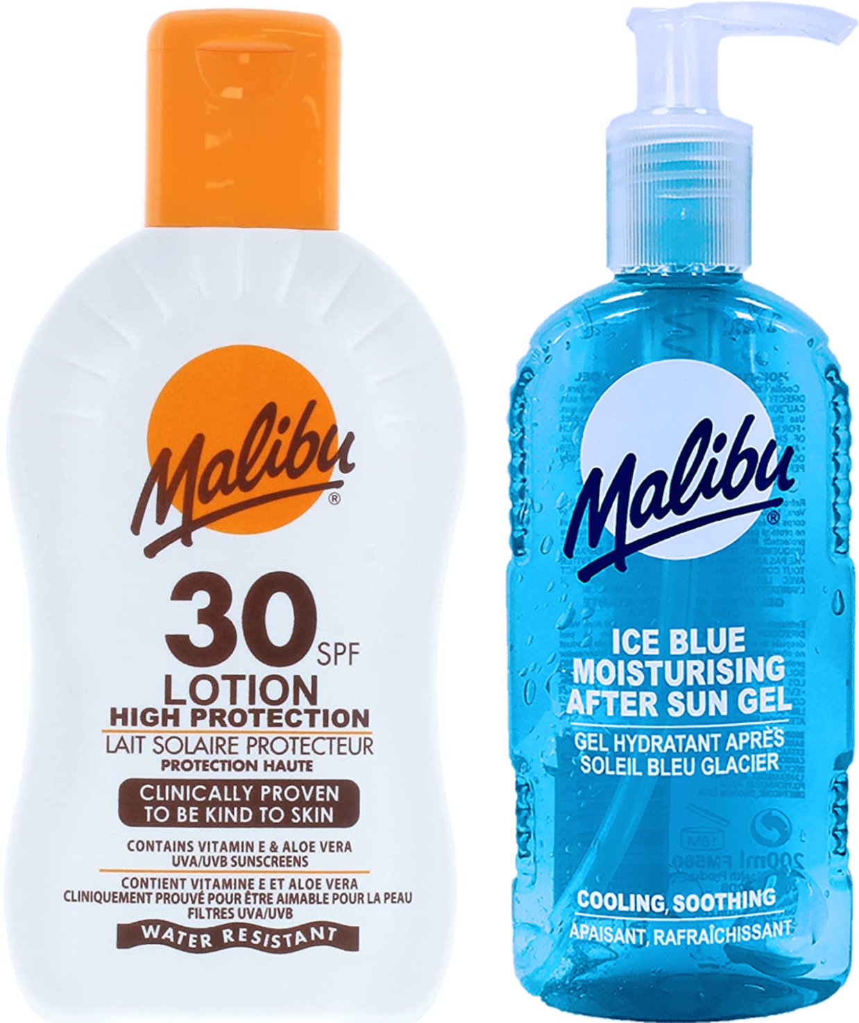 Malibu Wodoodporny Balsam SPF30 200ml + Żel Po Opalaniu 200ml