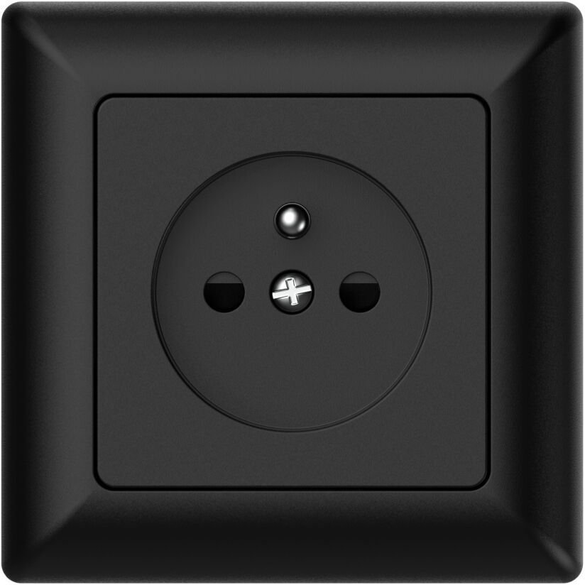 Gniazdo podtynkowe z uziemieniem, Varia, czarne / 46123