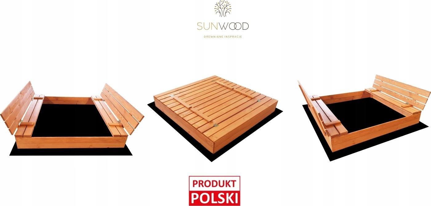 SunWood PIASKOWNICA DREWNIANA IMPREGNOWANA SKŁADANA 140