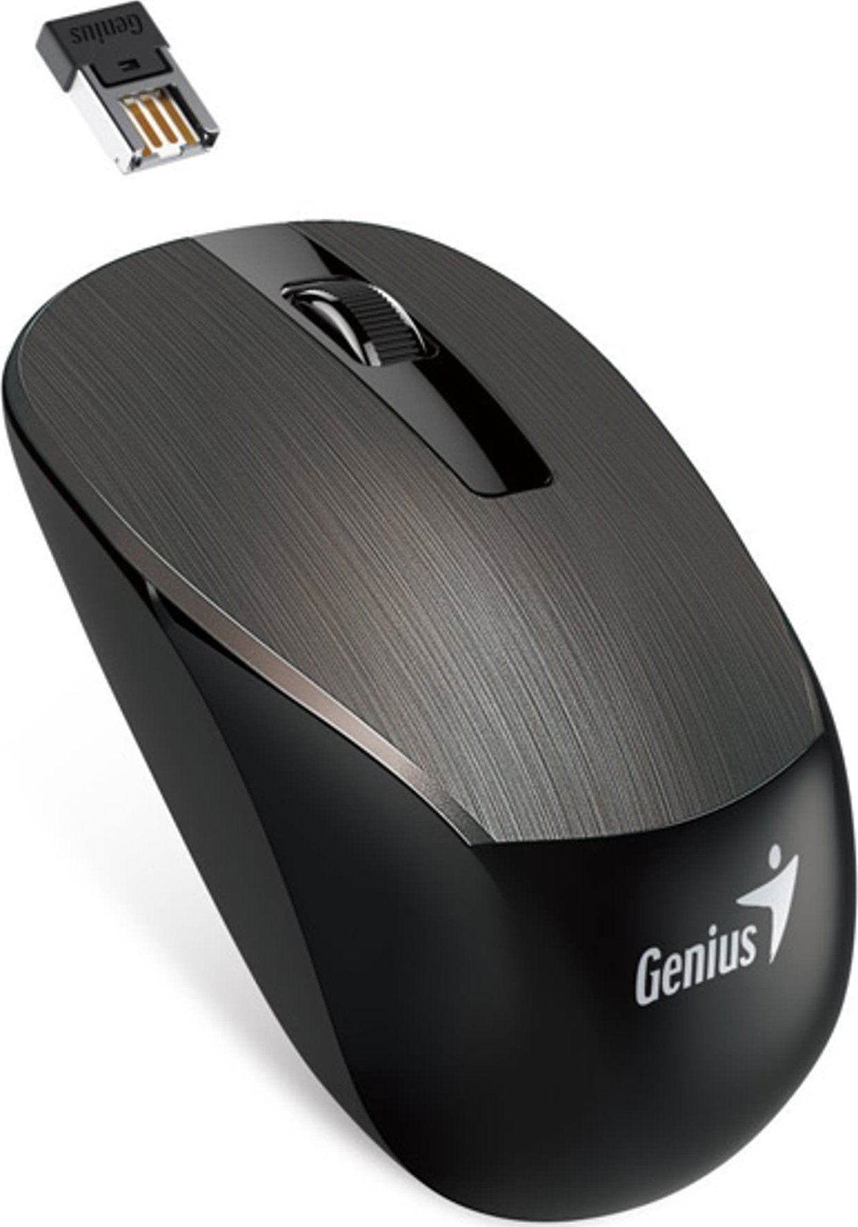 Mysz Genius Genius Mysz NX-7015, 1600DPI, 2.4 [GHz], optyczna, 3kl., bezprzewodowa, czekoladowy, 1 szt AA, Blue-eye sensor