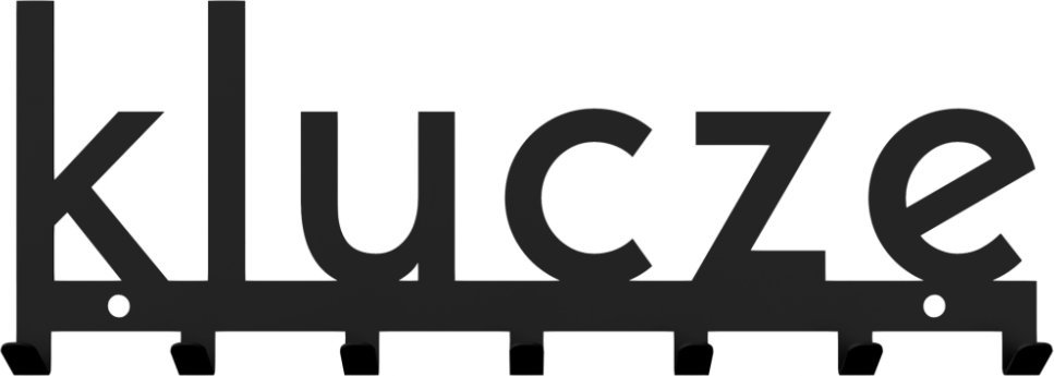 MT3CH Metalowy wieszak ścienny wiszący do przedpokoju na ubrania klucze loft napis KLUCZE czarny