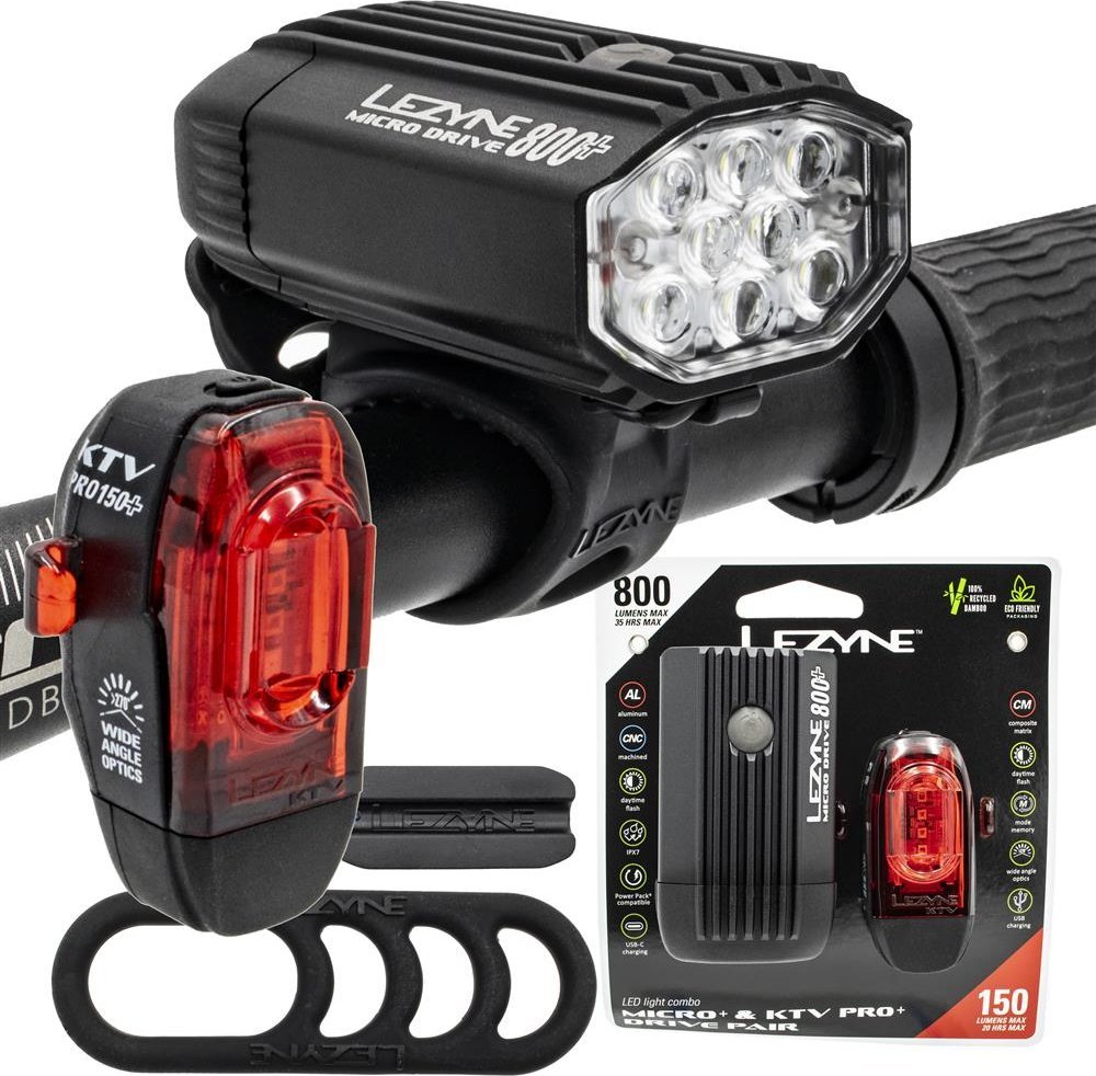Lezyne Zestaw lampek Lezyne, Micro Drive 800+, KTV Drive+, 800 lm/150 lm
