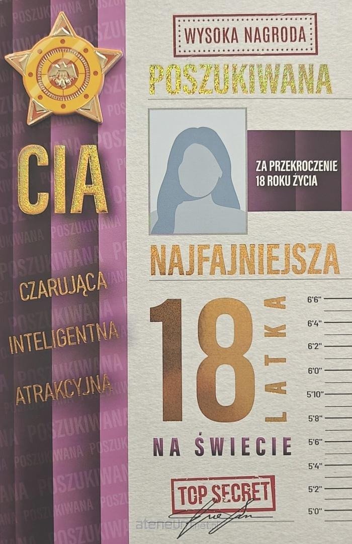 Karnet Urodziny 18 dziewczyna poszukiwana