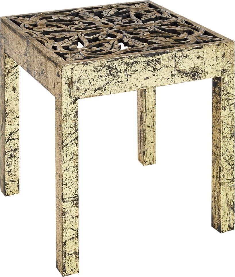 Beliani Stolik pomocniczy drewno mango złoto-czarny PALASI