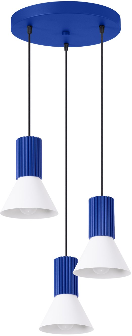 Lampa wisząca Sollux Lighting Lampa Wisząca Estria 3P Biała/Ultramaryna E14 10Ww