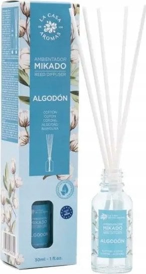 Dyfuzor zapachowy LA CASA DE LOS AROMAS_Mikado Intense patyczki zapachowe Bawełna 30ml