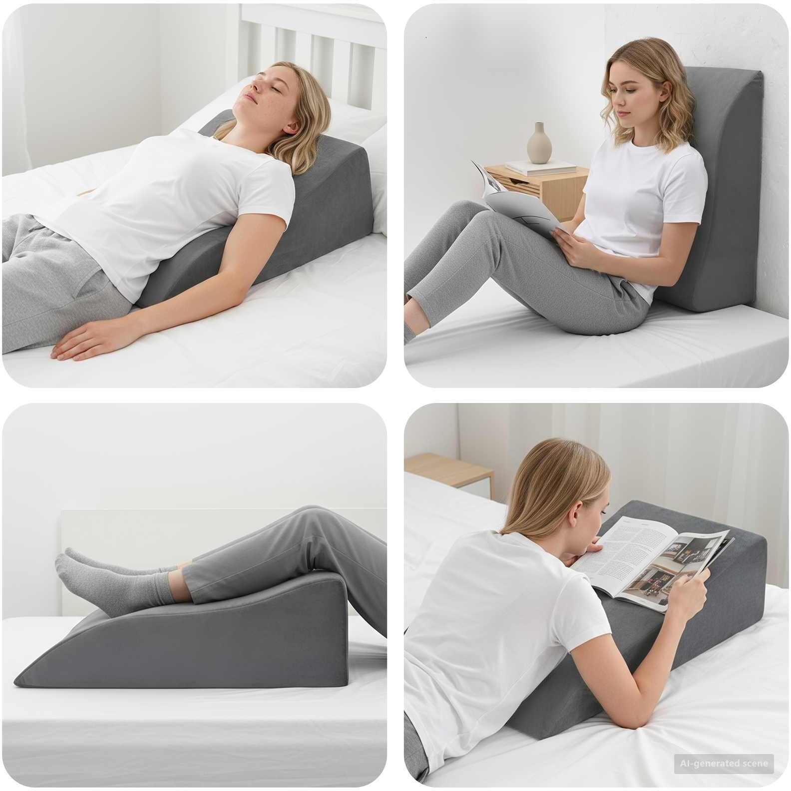 vidaXL Poduszka na nogę Szary 68 x 40 x 18 cm