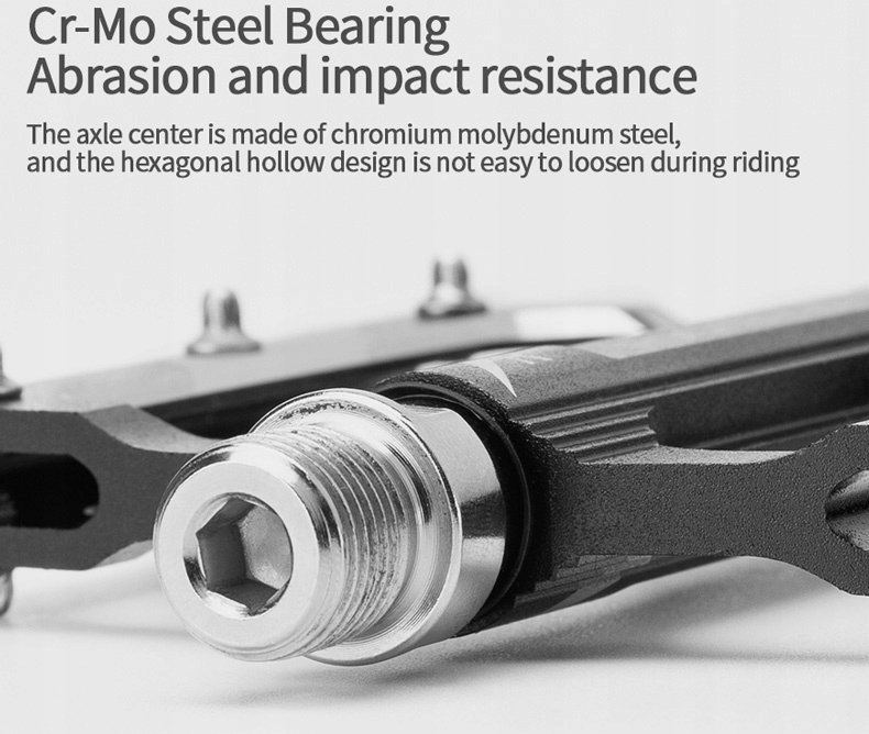 RockBros Zestaw pedałów rowerowych MTB atntypoślizgowe stop aluminium czarny ROCKBROS