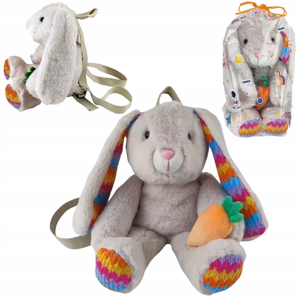 Zabawka dla malucha pluszowy plecak królik