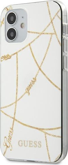 Guess Guess GUHCP12SPCUCHWH iPhone 12 mini 5,4" biały/white hardcase Gold Chain Collection
