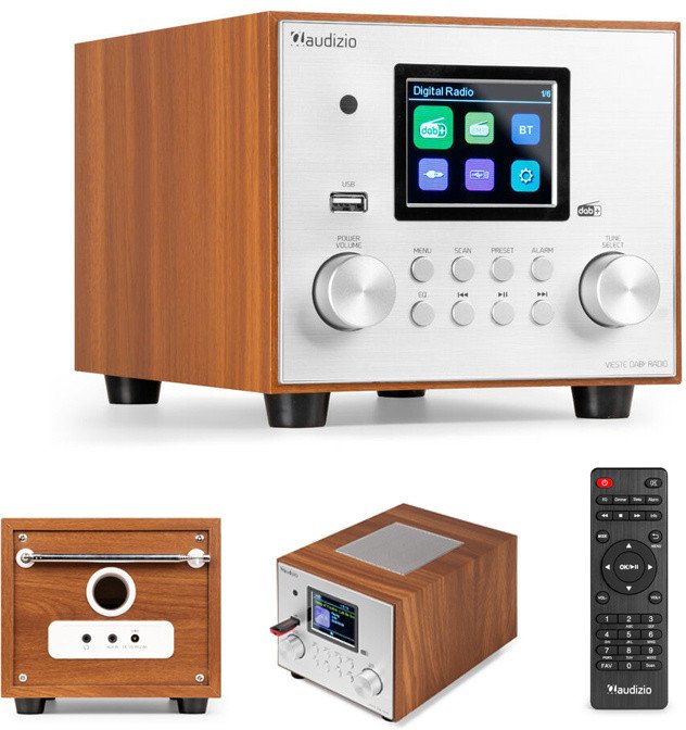 Radio Audizio Vieste DAB+ z subwooferem, srebrne one size