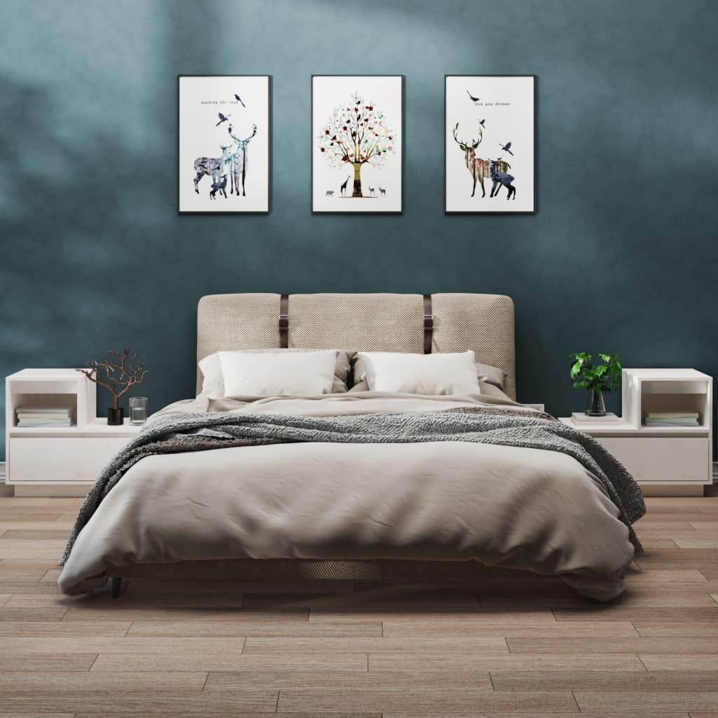 vidaXL vidaXL Szafki nocne, 2 szt., białe, 60x34x51 cm, lite drewno sosnowe