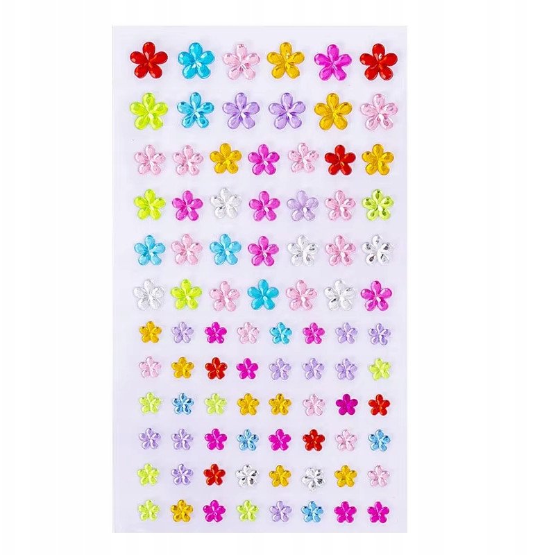 Diamenciki diamenty naklejki na twarz kryształki 3D kwiatki flowers