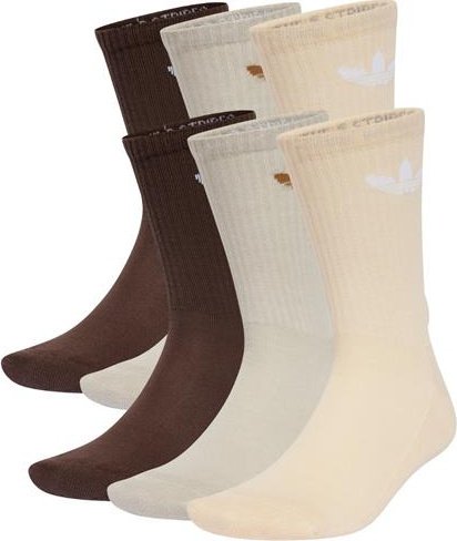 Skarpety adidas Trefoil Cushion Crew Socks 6 Pairs beżowe, brązowe IX5274 34-36
