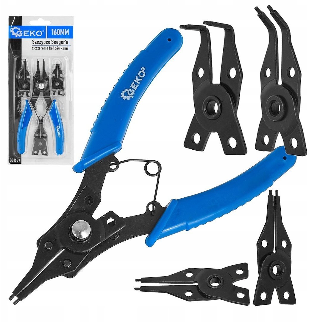 Szczypce Seeger'a z czterema wymiennymi końcówkami 160mm (12/60)