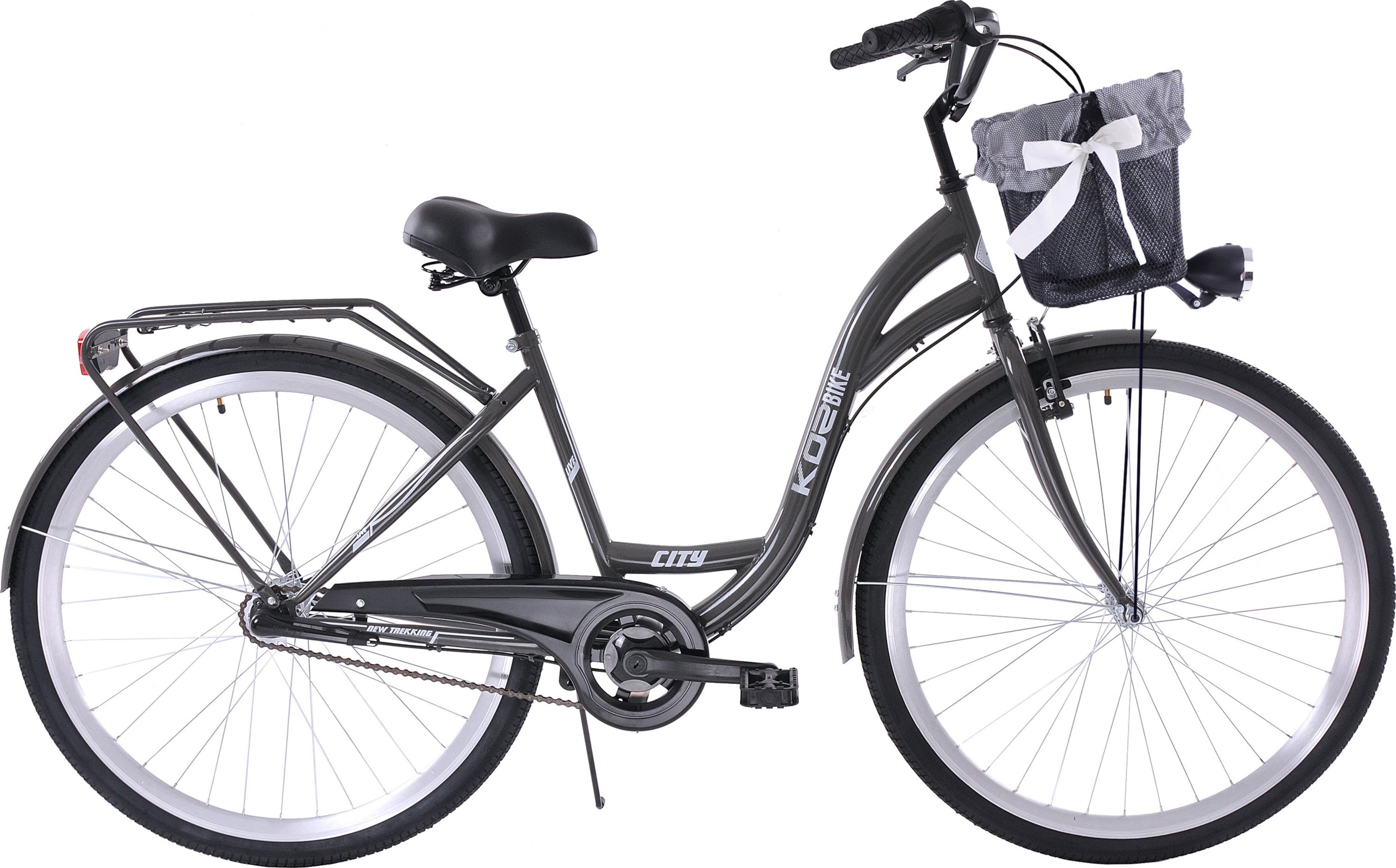 Kozbike K3 Rower miejski Kozbike 28 3biegi grafitowy (czarne opony, przerzutka Sturmey Archer)