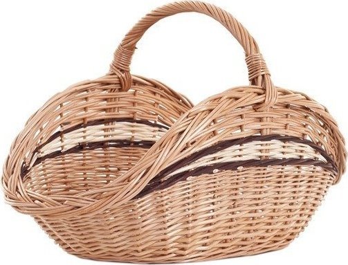 WickerPL Wiklinowy Kosz Kominkowy kosz na drewno kosz do ogrodu kosz na zakupy 51x29 H6/22/31 cm
