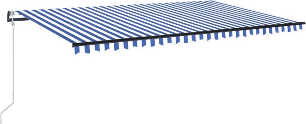 vidaXL Automatycznie zwijana markiza, 500x350 cm, niebiesko-biała