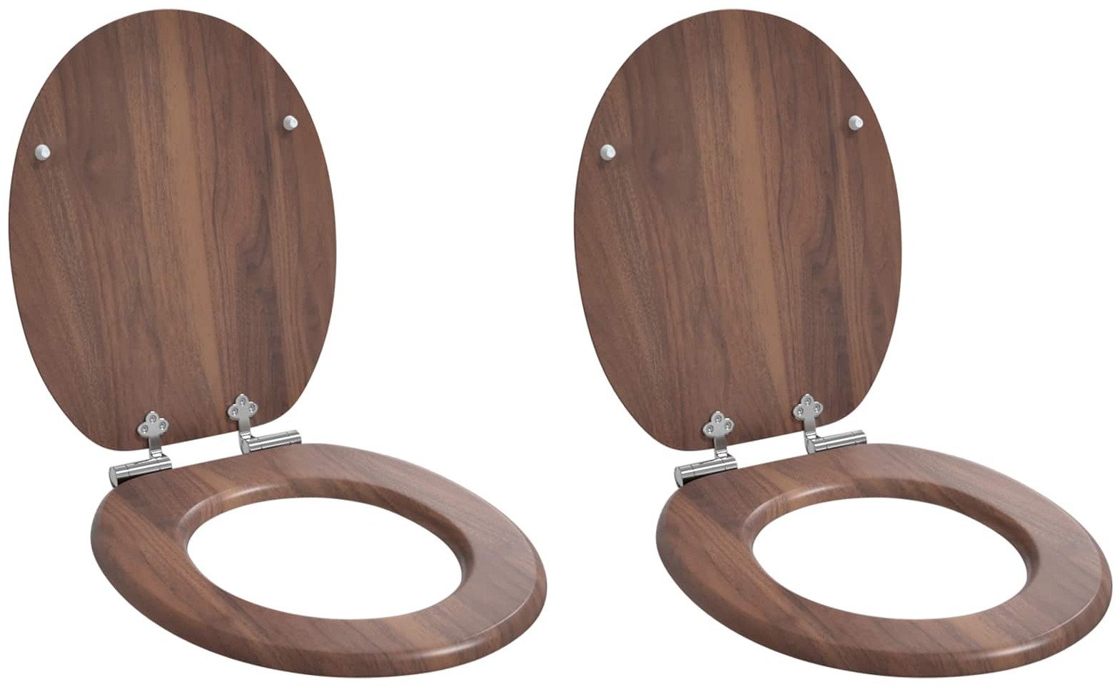 vidaXL Deska toaletowa 2 pcs Brązowy 44 x 38 cm Płyta MDF