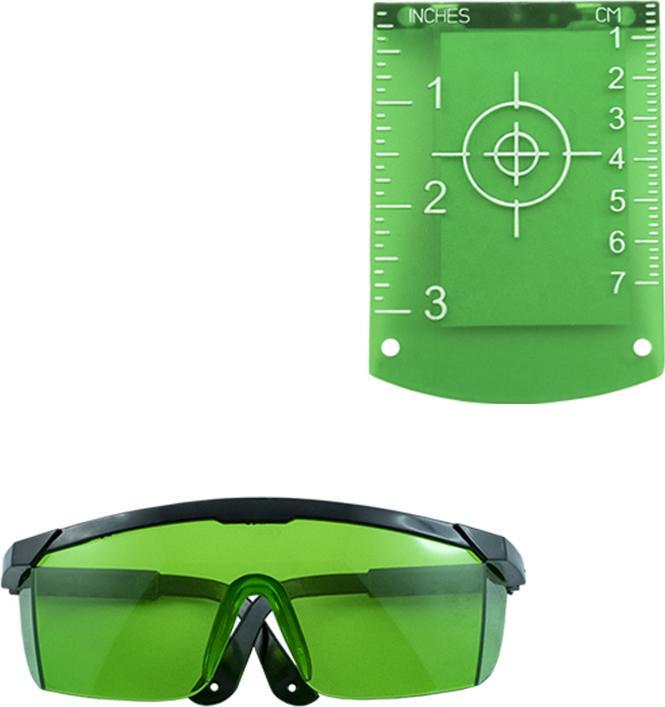 Geoline Okulary i tarcza laserowa z filtrem zielonym