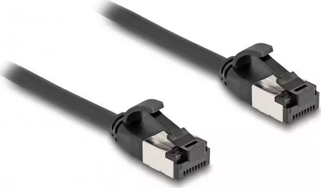 Delock Delock - Netzwerkkabel - RJ-45 (M) zu RJ-45 (M) - 25 cm - U/FTP - CAT 8.1 - ohne Haken - Schwarz