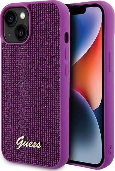 Guess Guess GUHCP15SPMSDGSF iPhone 15 6.1" fuksja/fuschia hardcase Disco Metal Script