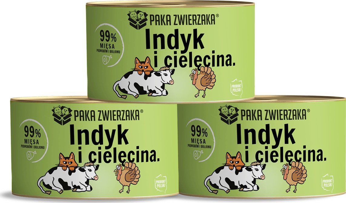 Paka Zwierzaka Paka Zwierzaka- karma mokra Indyk i cielęcina 3x200g