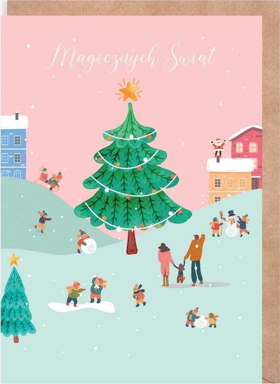 Cardie Kartka Boże Narodzenie Miasteczko, eko K135