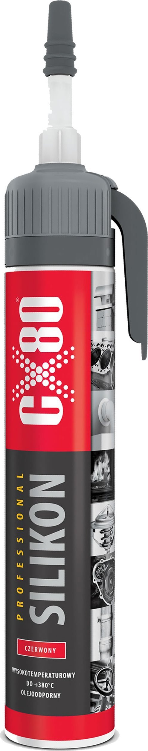 CX80 Silikon professional 210G Premium wysokotemperaturowy czerwony CX80
