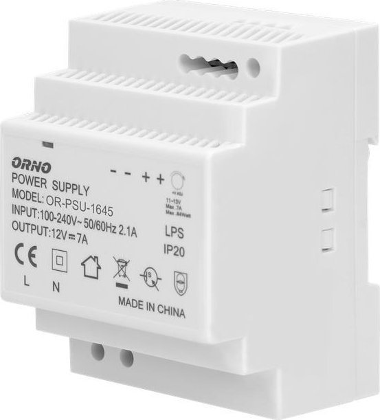 Orno Zasilacz na szynę DIN 12VDC 7A 84W OR-PSU-1645
