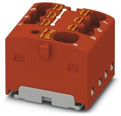 Blok rozdzielczy PTFIX 4/6X1,5 RD, czerwone złącze przemysłowe - 6 punktów przyłączeniowych o przekroju 1,5mm2