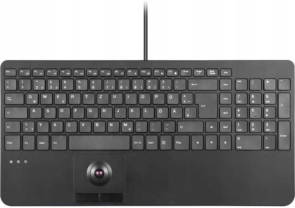Klawiatura Perixx PERIBOARD-538 H DE Przewodowa klawiatura USB z trackballem