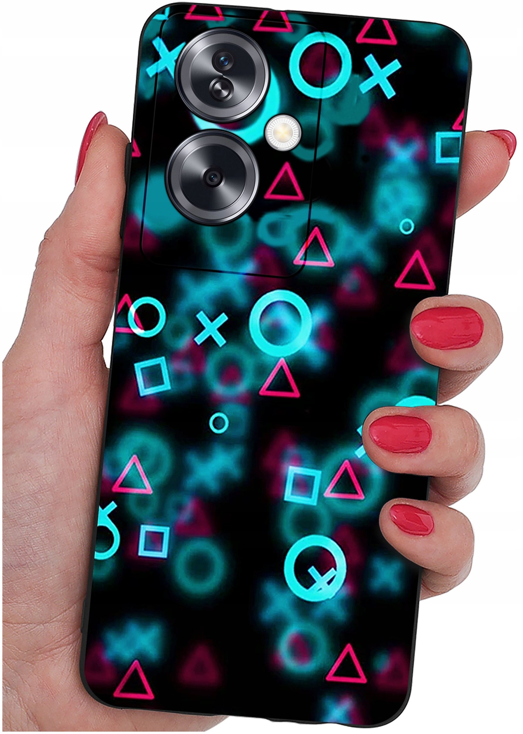 ETUI do Oppo A79 5G WZORY |SILIKONOWE MATT CASE + SZKŁO ochronne 9H