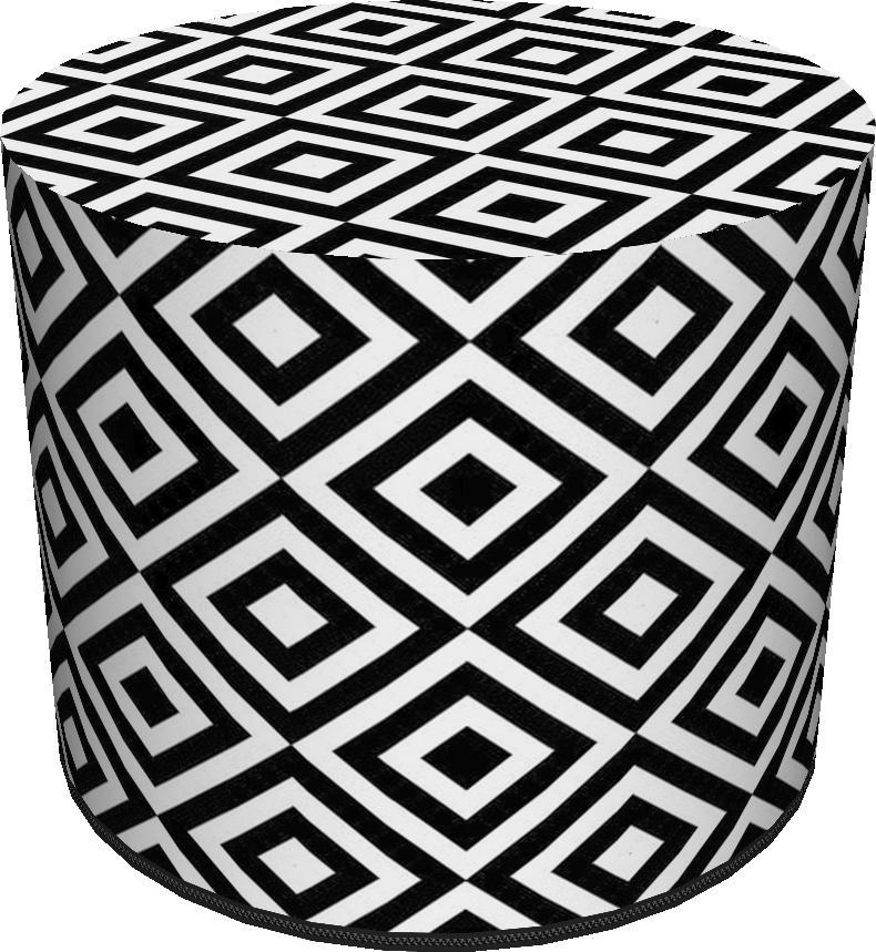 Bertoni-arco Okrągła pufa dekoracyjna - DIAMOND