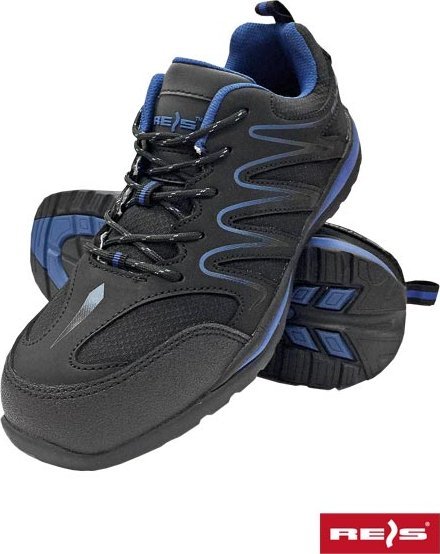 R.E.I.S. BRECUADOR-OB FO SRA - obuwie ochronne skóra nubuck połączonej z siateczką - czarno-niebieski 45