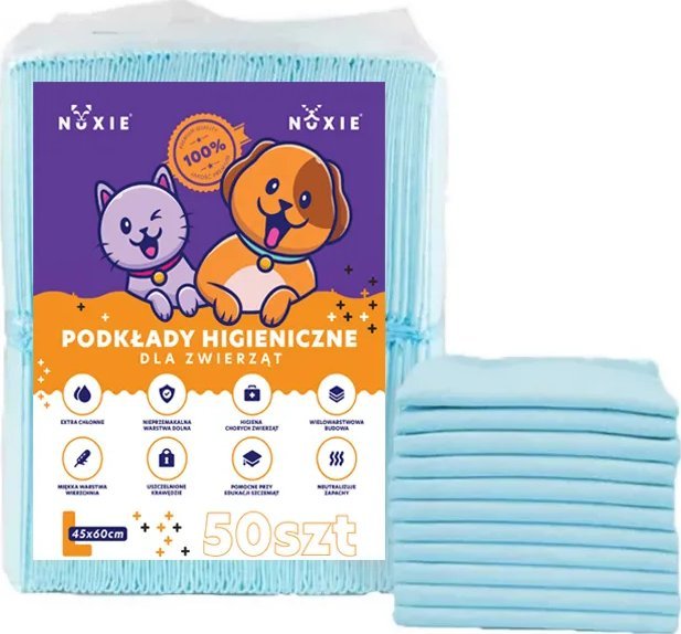 NUXIE Mata dla psa psów, podkłady higieniczne 50szt 45x60cm L