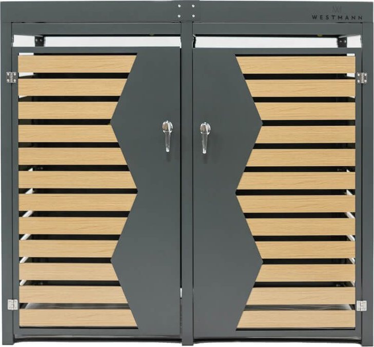 Westmann Westmann Stalowy pojemnik na śmieci na 2 kosze na śmieci 240 litrów Antracyt 84x134x125cm